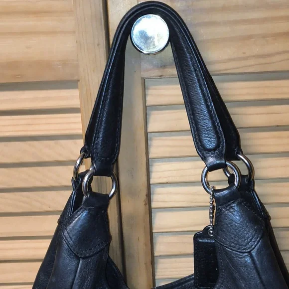 Coach Midsize Black Leather Tote Bag - Picture 8 of 16